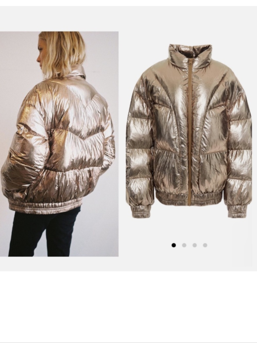 ★Worn Once! Org.$555 ETOILE ISABEL MARANT Kristen Metallic Puffer Jacket FR34★